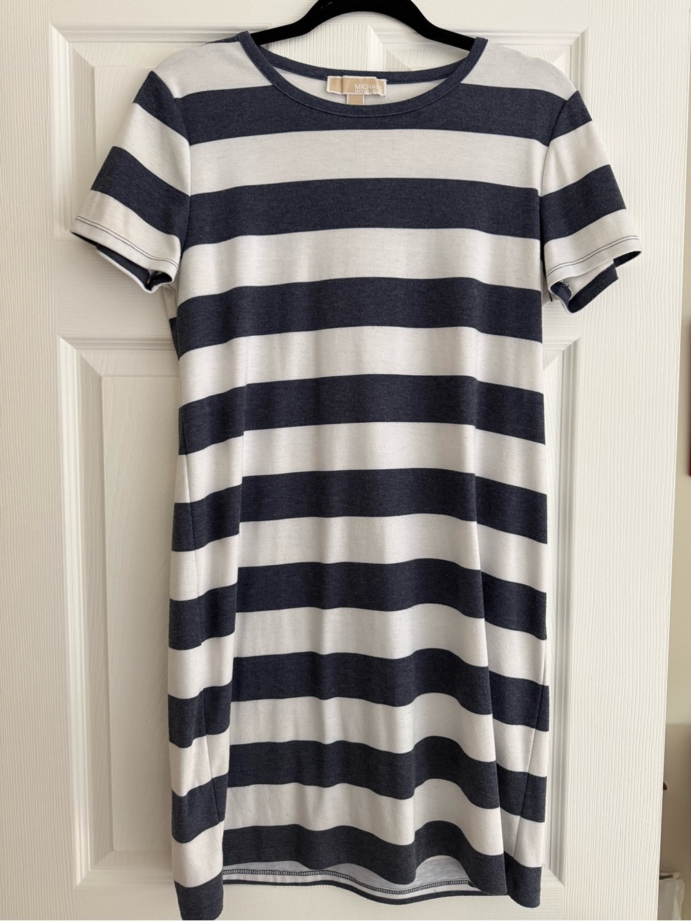Michael Kors Navy and White Striped Mini Dress